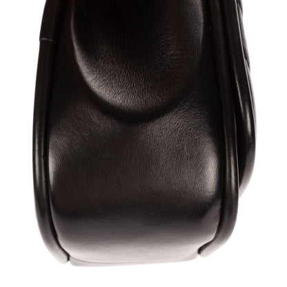 Chanel Reverse Top Handle Chevron Flap Bag Black Lambskin — view 8