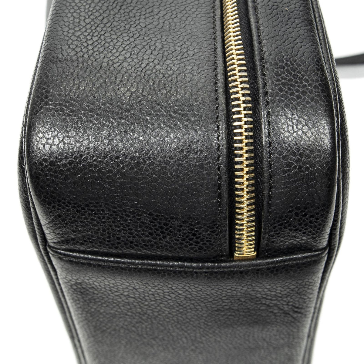 Chanel CC Vanity Top Handle Black Caviar Leather Handbag — view 7