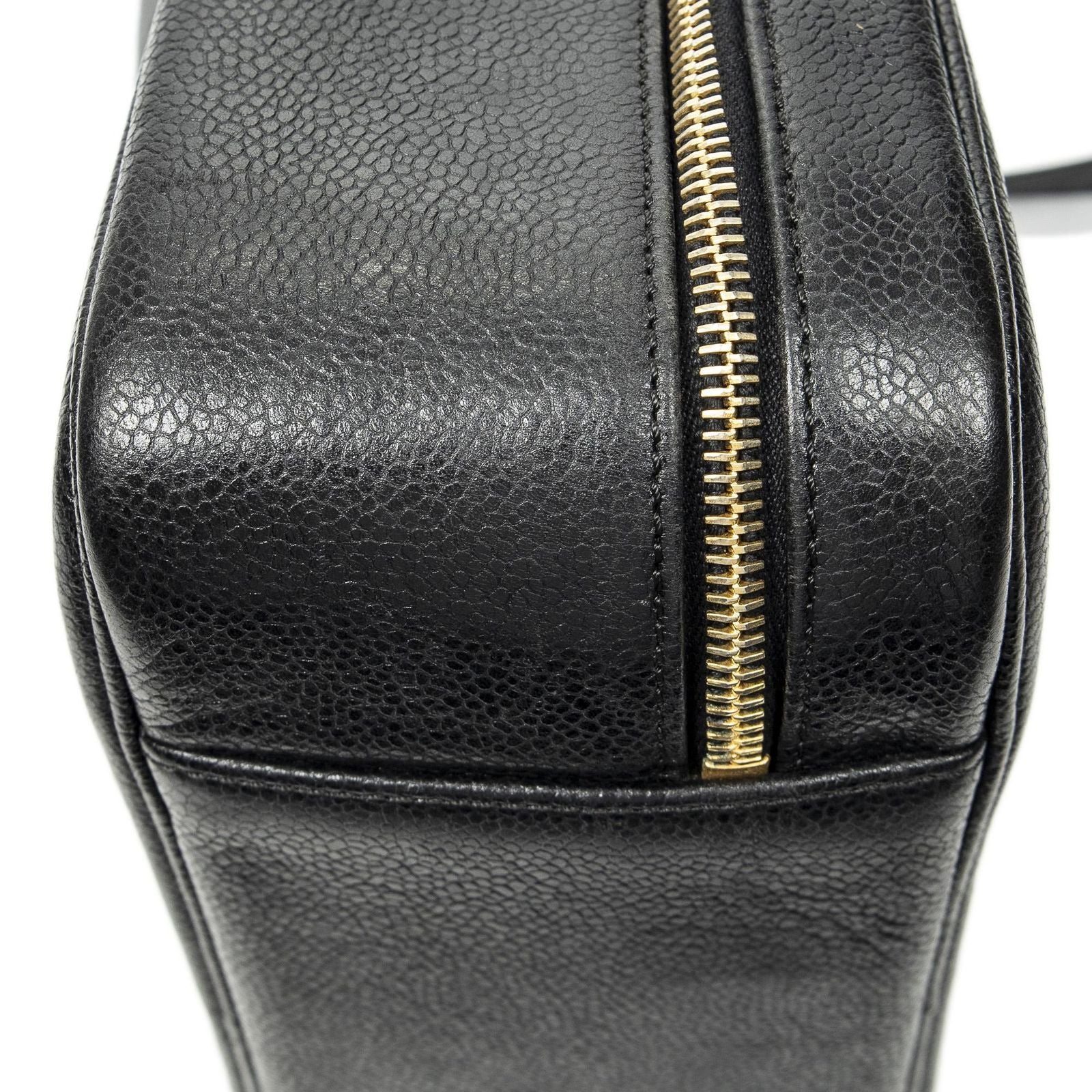 Chanel CC Vanity Top Handle Black Caviar Leather Handbag — view 7