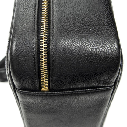 Chanel CC Vanity Top Handle Black Caviar Leather Handbag — view 8