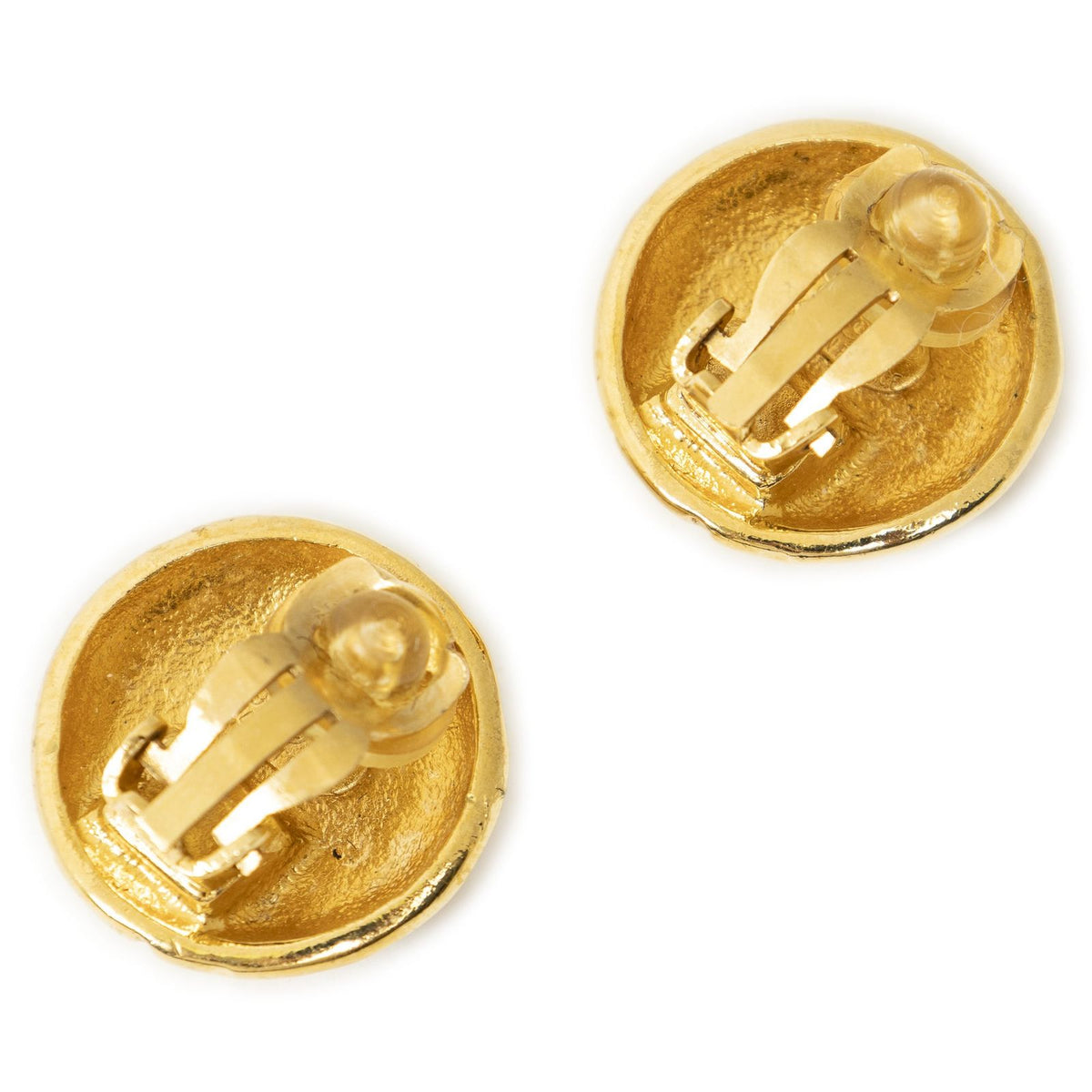 Chanel CC Logo Round Clip-On Earrings Gold Plated — view 2