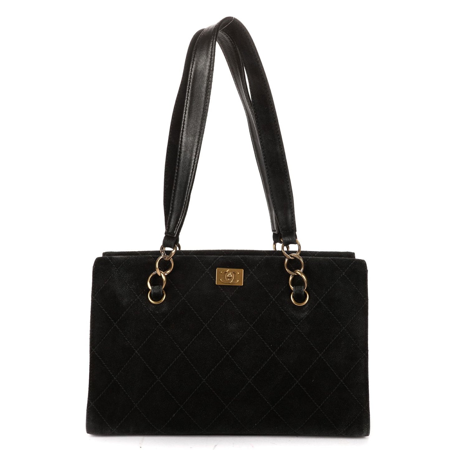 Chanel Vintage Wild Stitch Tote Black Quilted Canvas