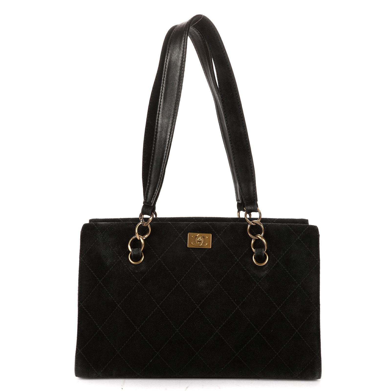 Chanel Vintage Wild Stitch Tote Black Quilted Canvas