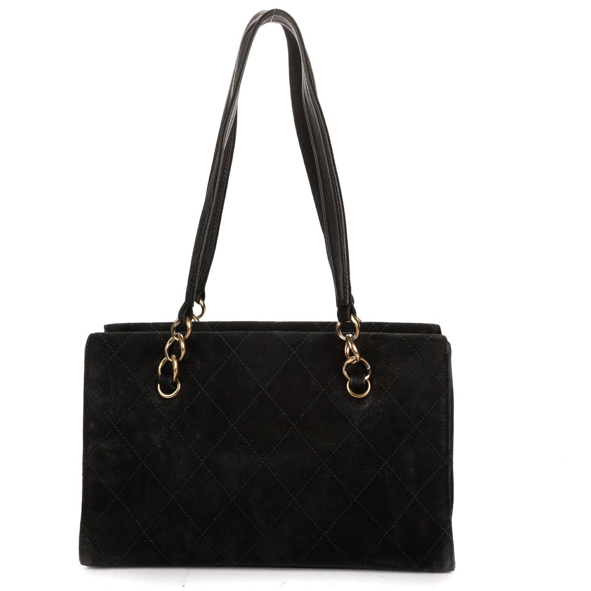 Chanel Vintage Wild Stitch Tote Black Quilted Canvas — view 5