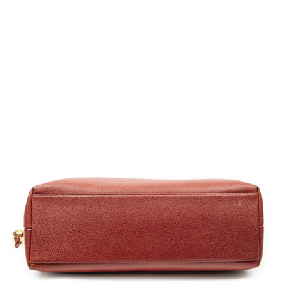 Chanel Large CC Dome Tote Red Caviar Leather — view 6