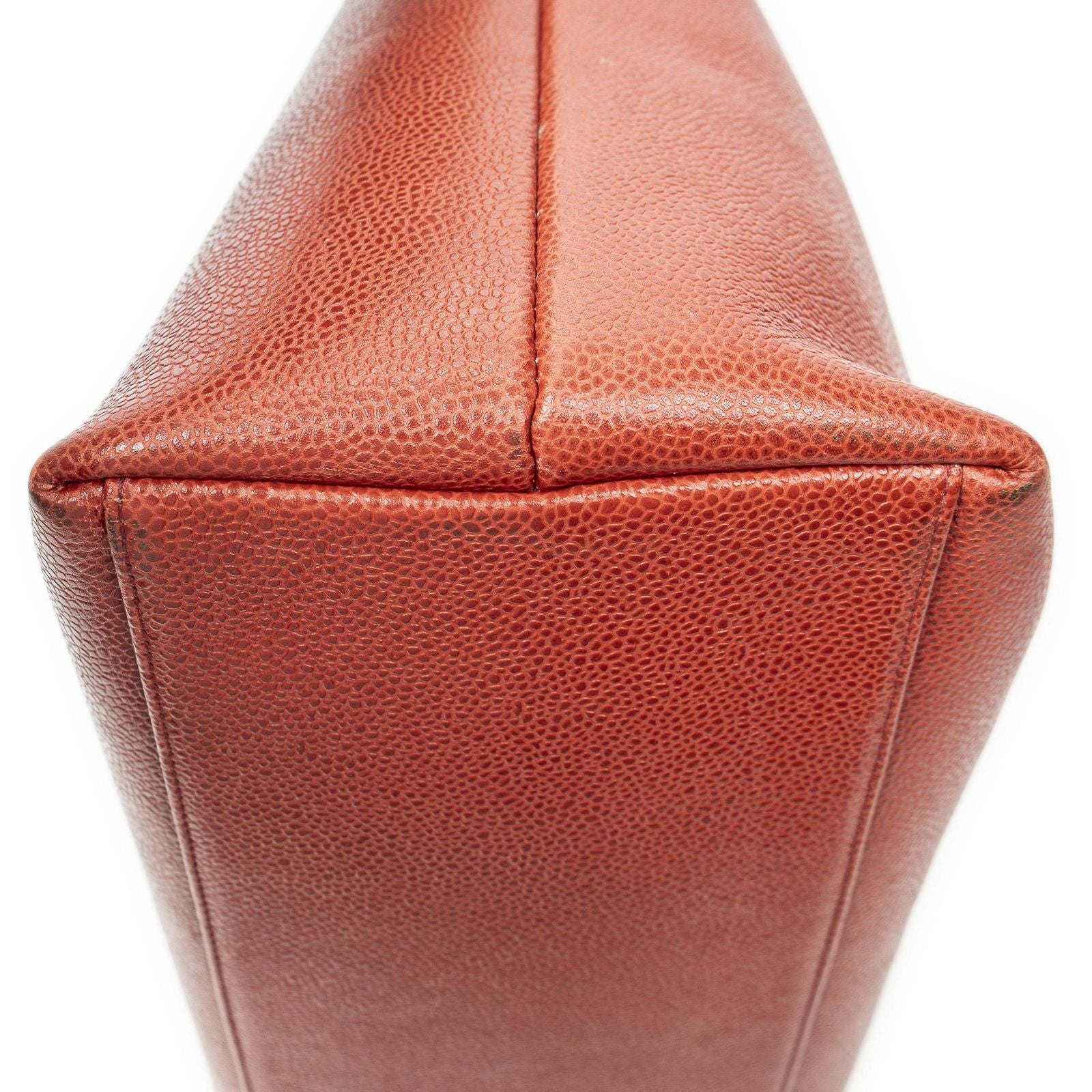 Chanel Large CC Dome Tote Red Caviar Leather — view 7