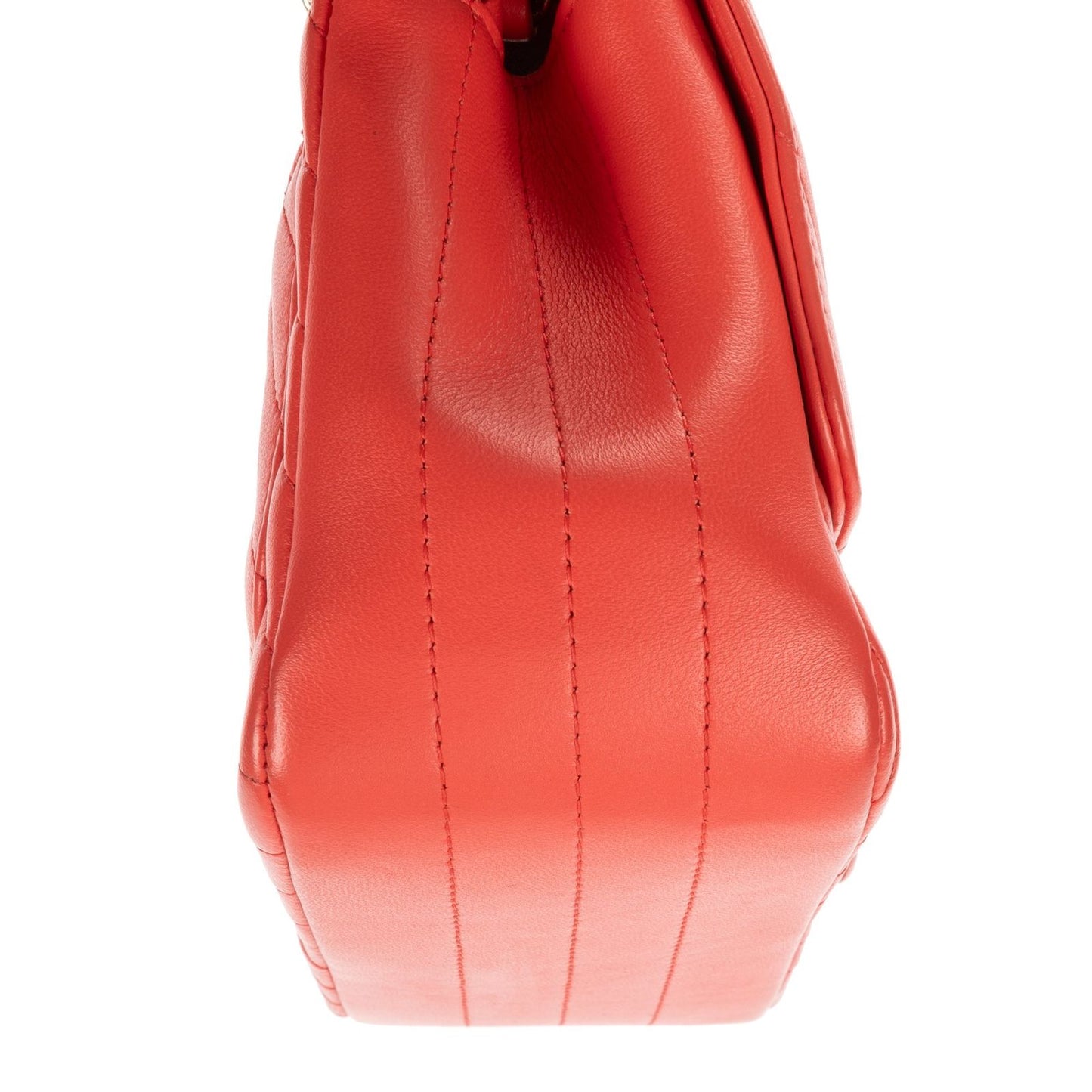 Chanel CC Timless Chain Crossbody Coral Pink Chevron Lambskin — view 8