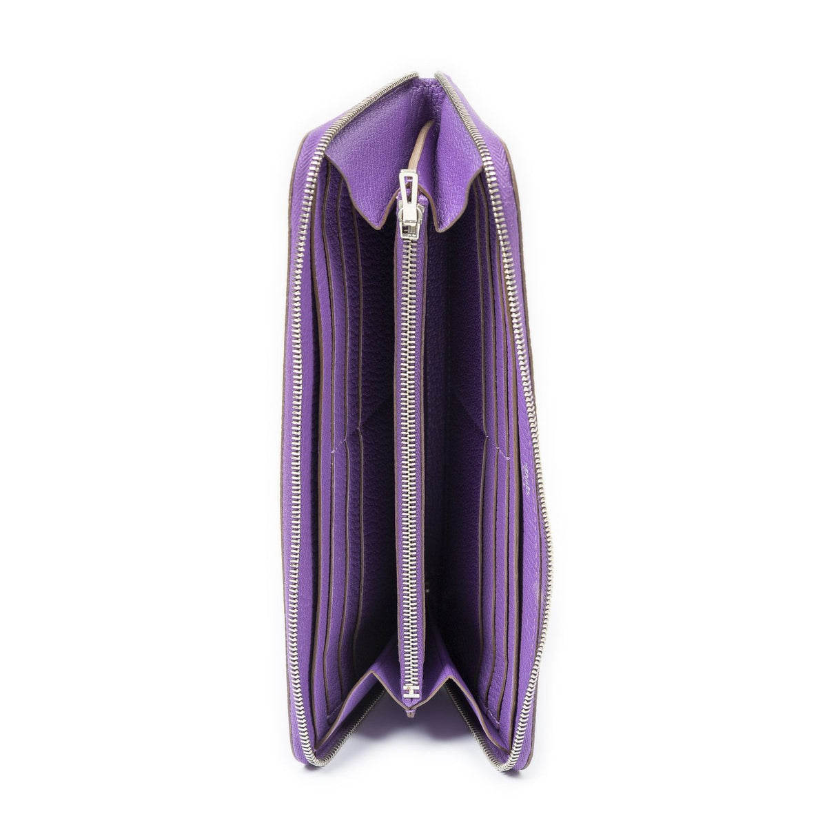 Hermes Evelyne Wallet Purple Chevre Mysore Leather — view 4