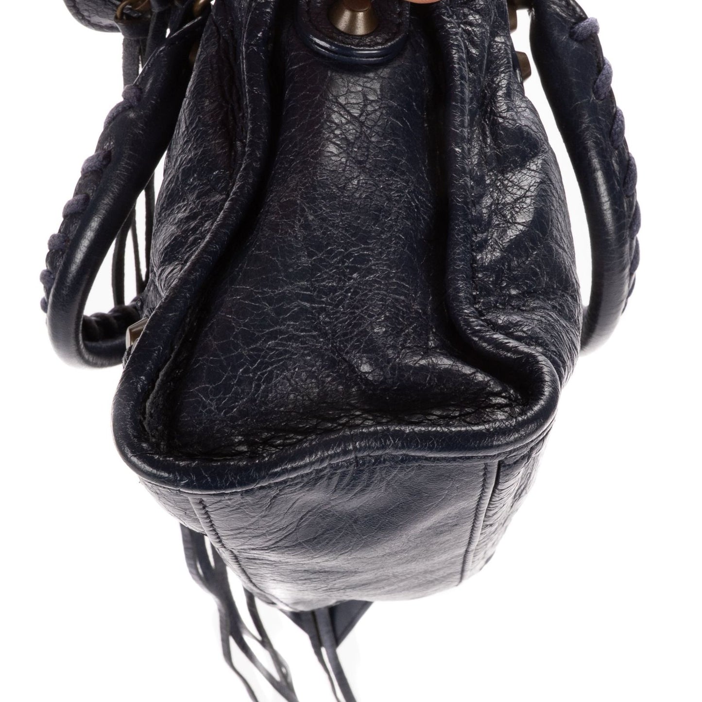Balenciaga Neo Classic City Navy Damage Leather Shoulder Bag — view 7