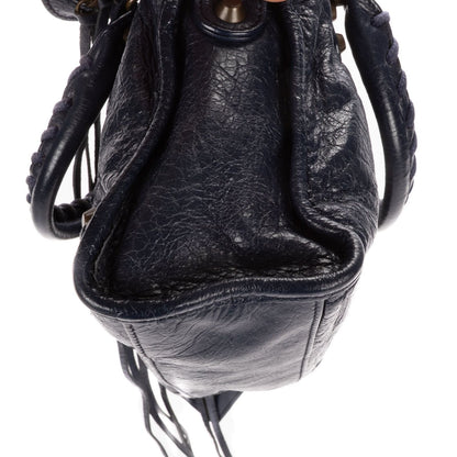 Balenciaga Neo Classic City Navy Damage Leather Shoulder Bag — view 7