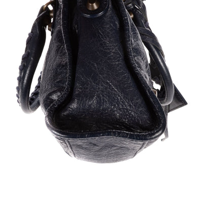 Balenciaga Neo Classic City Navy Damage Leather Shoulder Bag — view 8