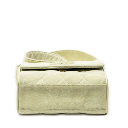 Chanel Mini CC Square Flap Bag Light Green Quilted Suede Leather — view 6