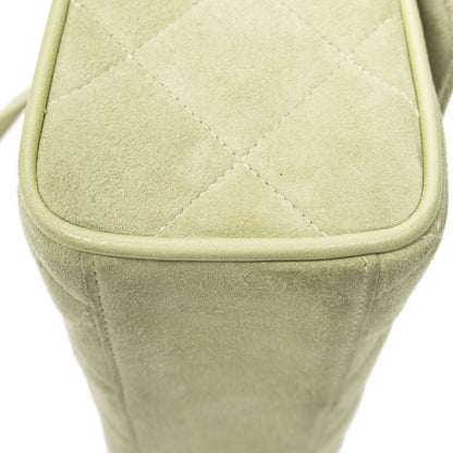 Chanel Mini CC Square Flap Bag Light Green Quilted Suede Leather — view 7
