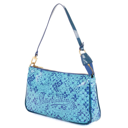Louis Vuitton Limited Edition Takashi Murakami Cosmic Blossom Pochette Blue — view 2