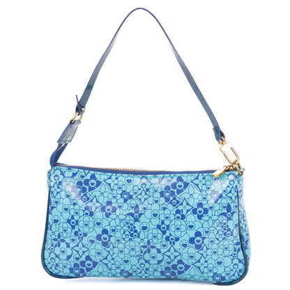 Louis Vuitton Limited Edition Takashi Murakami Cosmic Blossom Pochette Blue — view 5