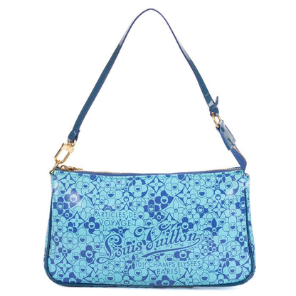 Louis Vuitton Limited Edition Takashi Murakami Cosmic Blossom Pochette Blue