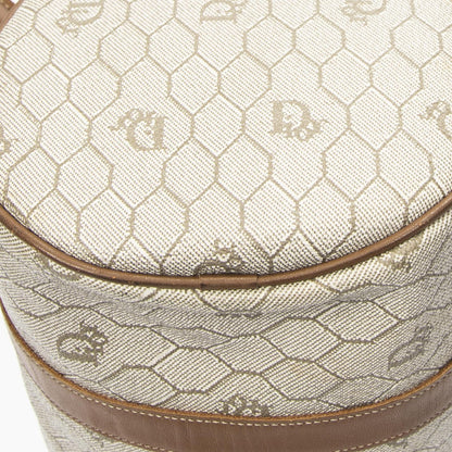 Dior Vintage Barrel Boston Brown Honeycomb Canvas Handbag — view 8