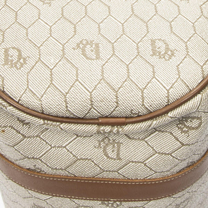 Dior Vintage Barrel Boston Brown Honeycomb Canvas Handbag — view 7