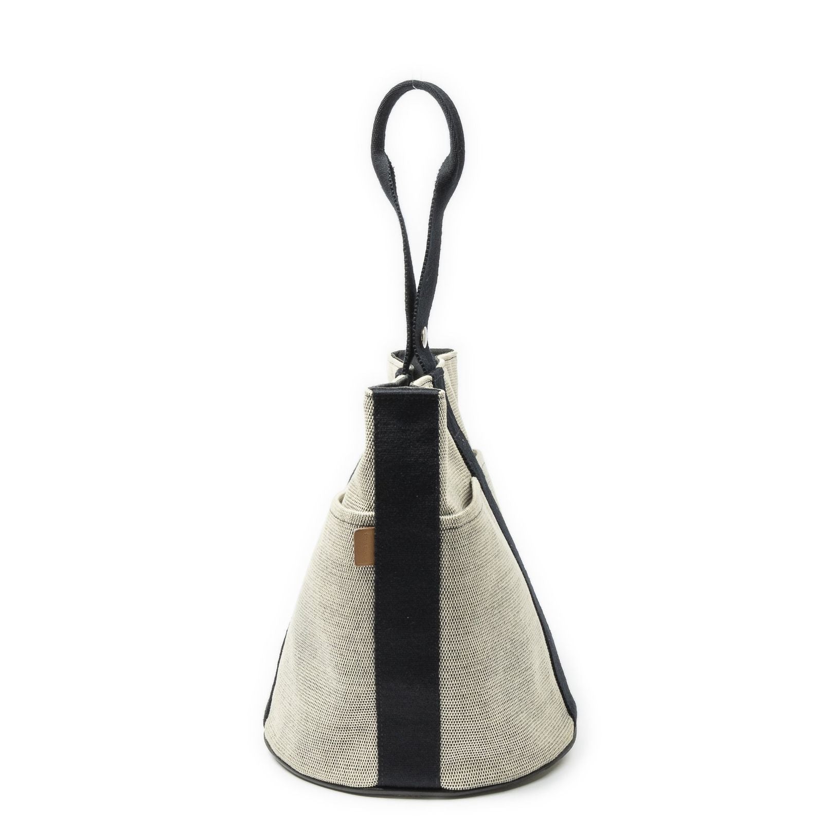 Hermes Saxo Beige Black Toile Shoulder Bag — view 4