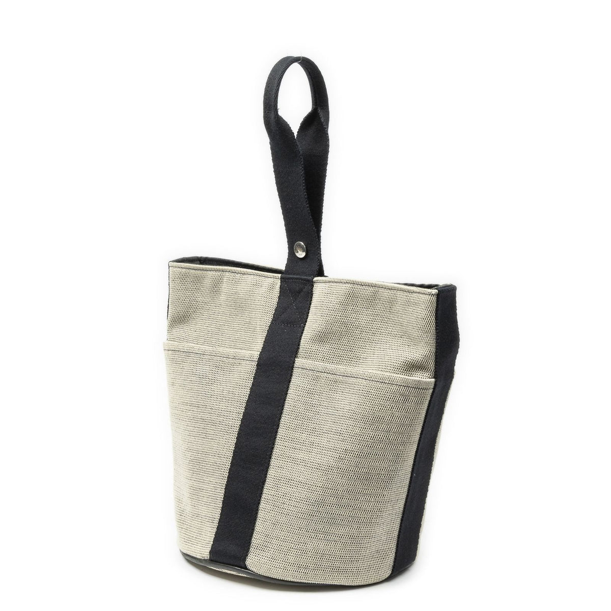 Hermes Saxo Beige Black Toile Shoulder Bag — view 2