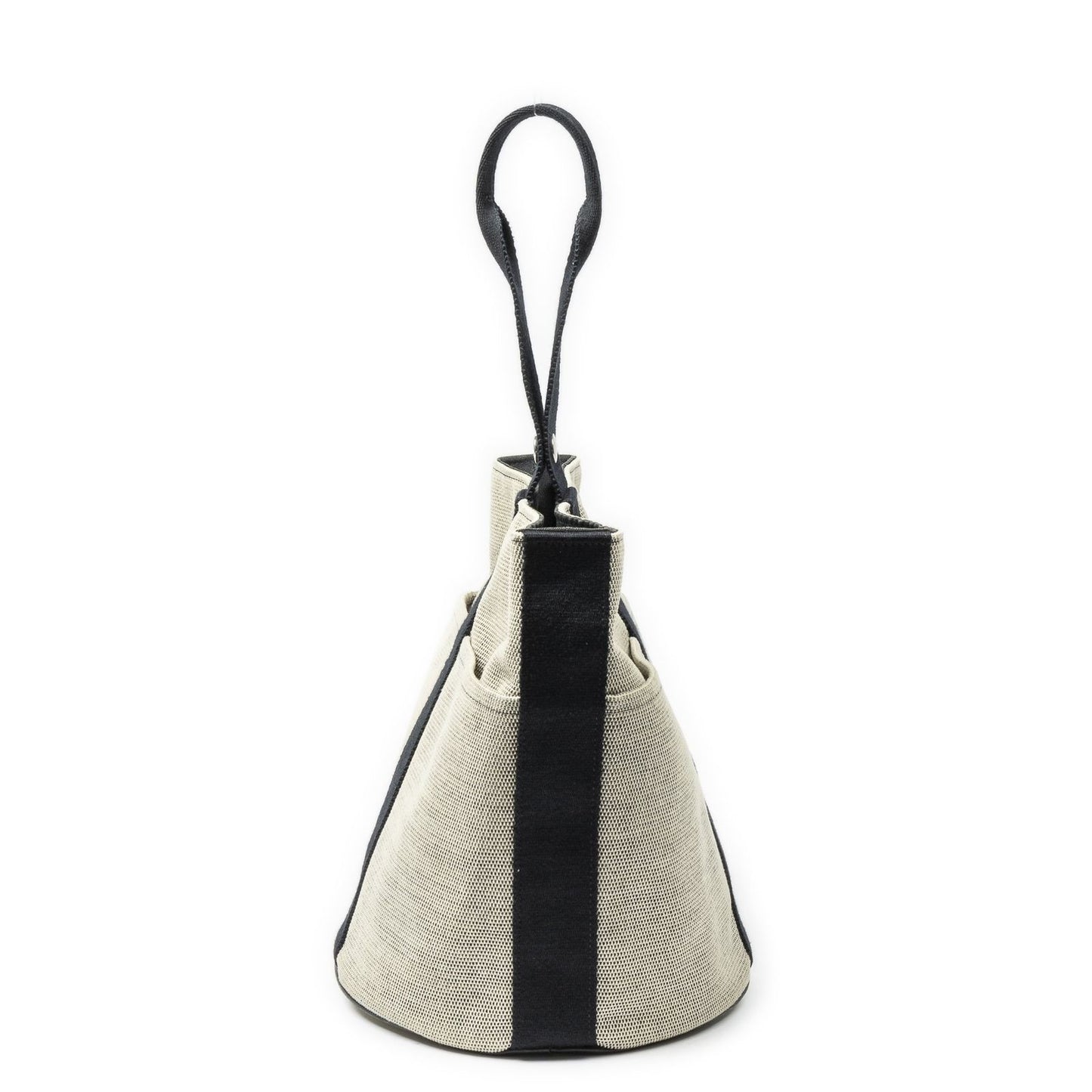 Hermes Saxo Beige Black Toile Shoulder Bag — view 3