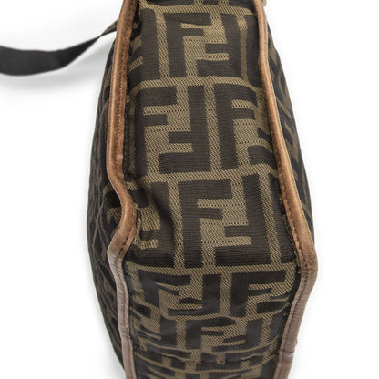 Fendi Square Flat Crossbody Brown Black Zucca Canvas — view 7