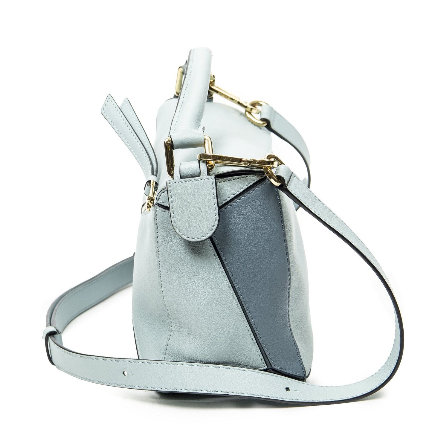Loewe Mini Puzzle Bag Blue Calfskin Leather — view 4