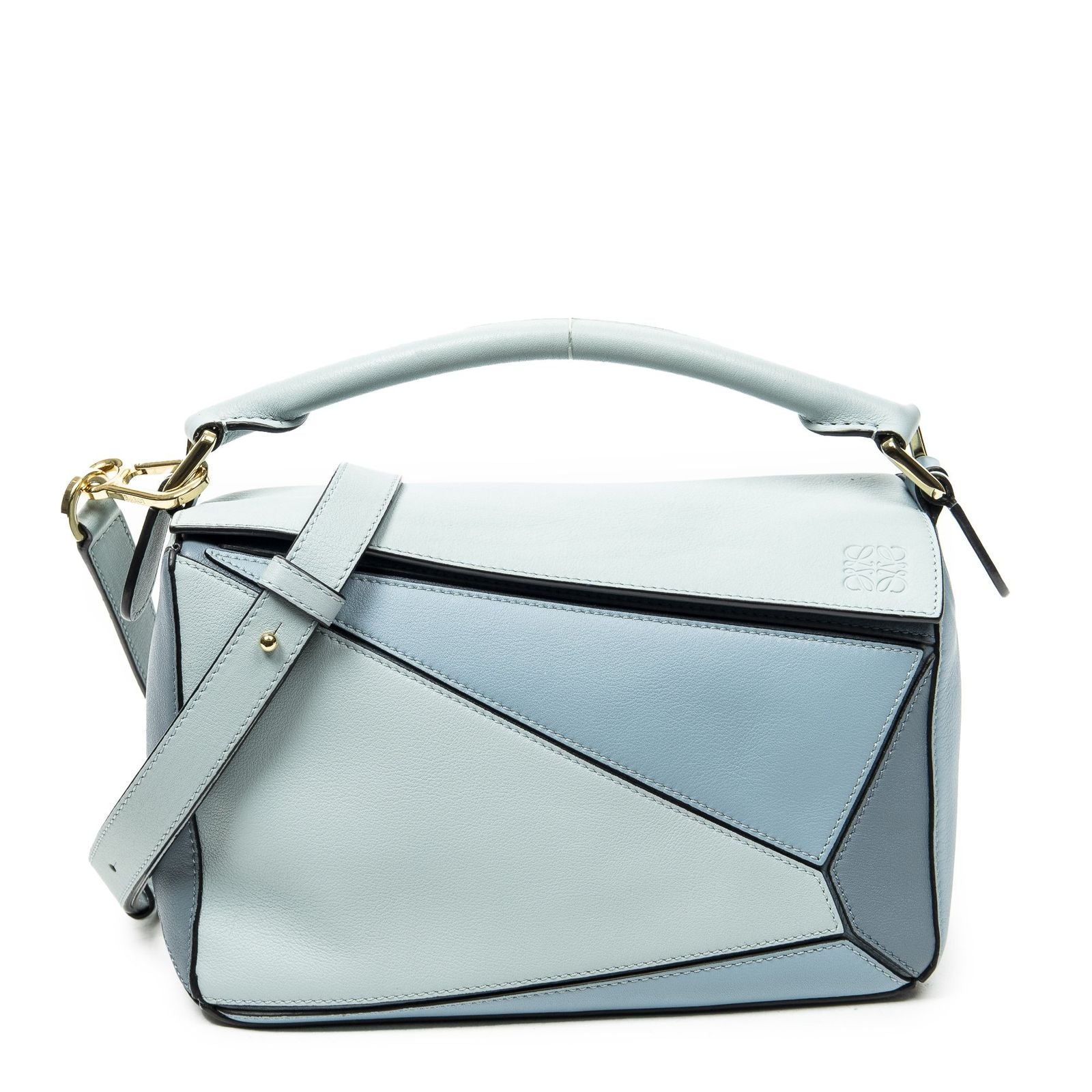 Loewe Mini Puzzle Bag Blue Calfskin Leather
