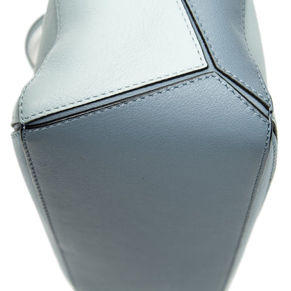Loewe Mini Puzzle Bag Blue Calfskin Leather — view 8