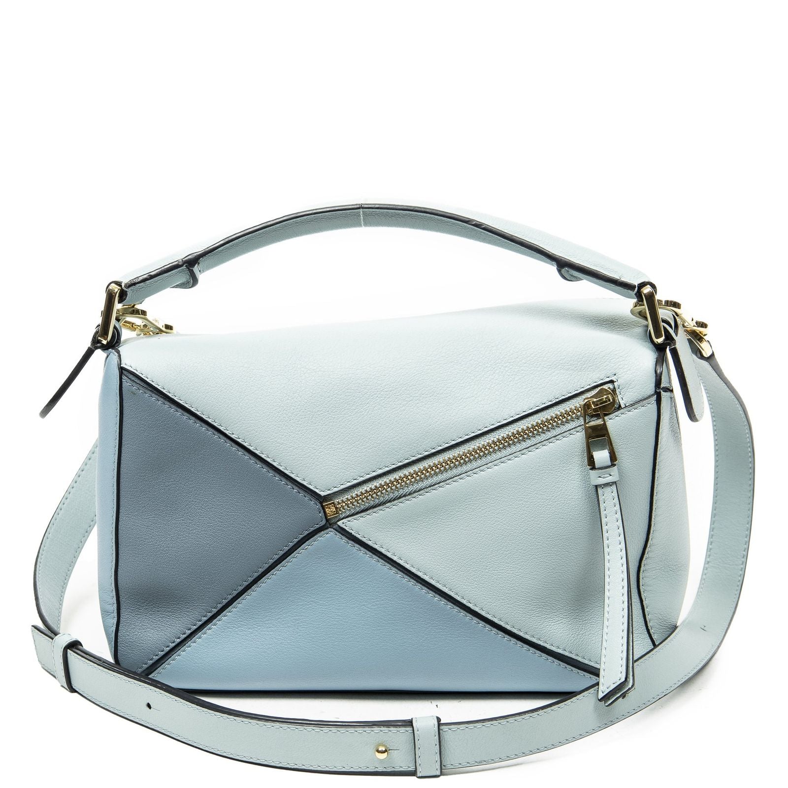 Loewe Mini Puzzle Bag Blue Calfskin Leather — view 5