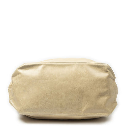 Balenciaga Courier Bag Beige Distressed Calfskin Leather — view 6