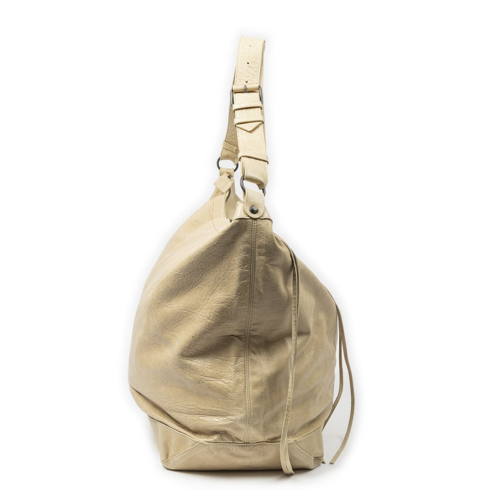 Balenciaga Courier Bag Beige Distressed Calfskin Leather — view 4