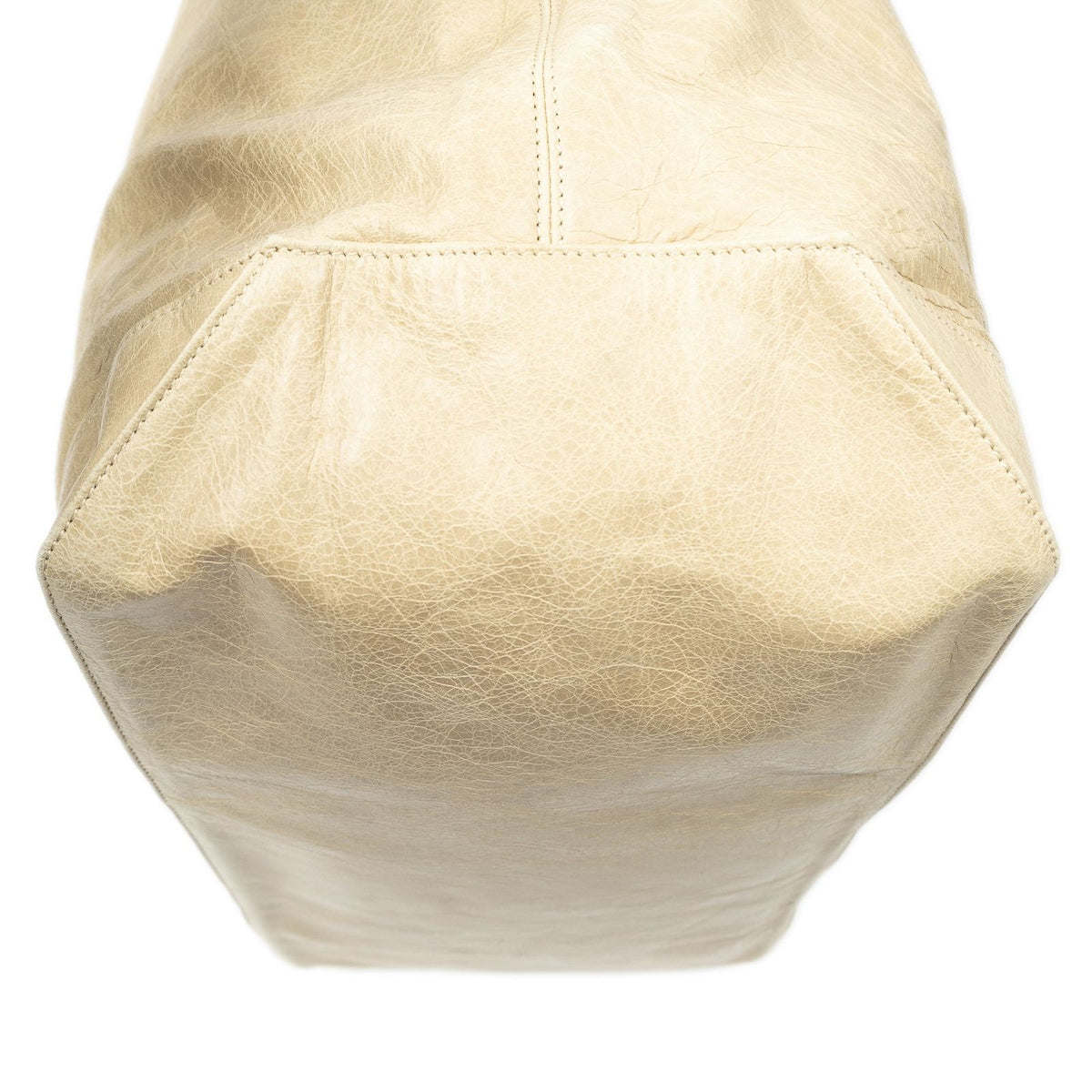 Balenciaga Courier Bag Beige Distressed Calfskin Leather — view 7