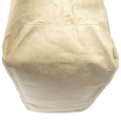 Balenciaga Courier Bag Beige Distressed Calfskin Leather — view 8
