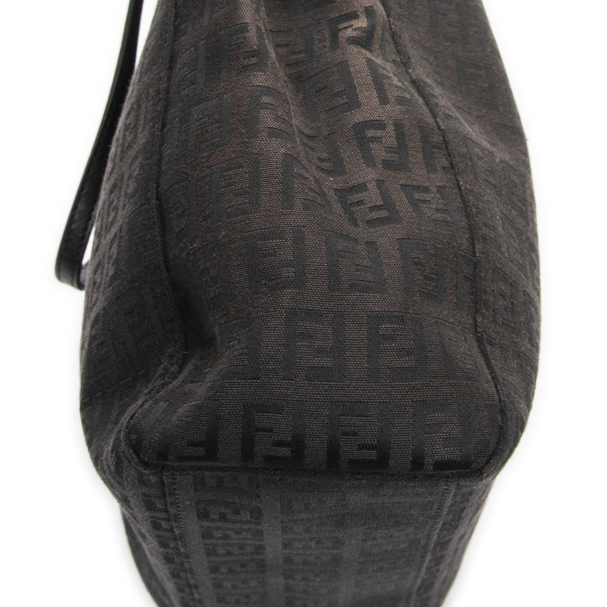 Fendi Vertical FF Slim Handle Tote Black Zucchino Canvas — view 7