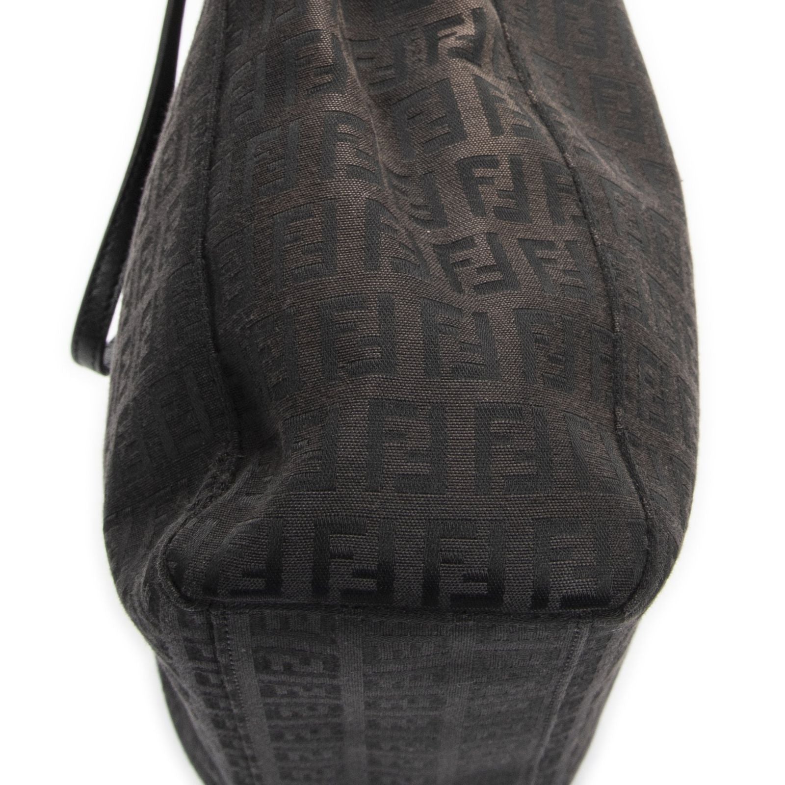 Fendi Vertical FF Slim Handle Tote Black Zucchino Canvas — view 7