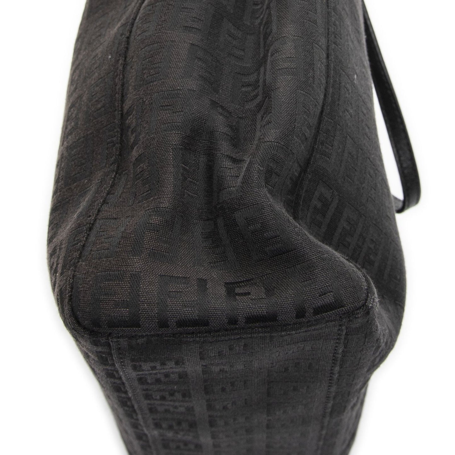 Fendi Vertical FF Slim Handle Tote Black Zucchino Canvas — view 8