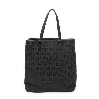 Fendi Vertical FF Slim Handle Tote Black Zucchino Canvas — view 5