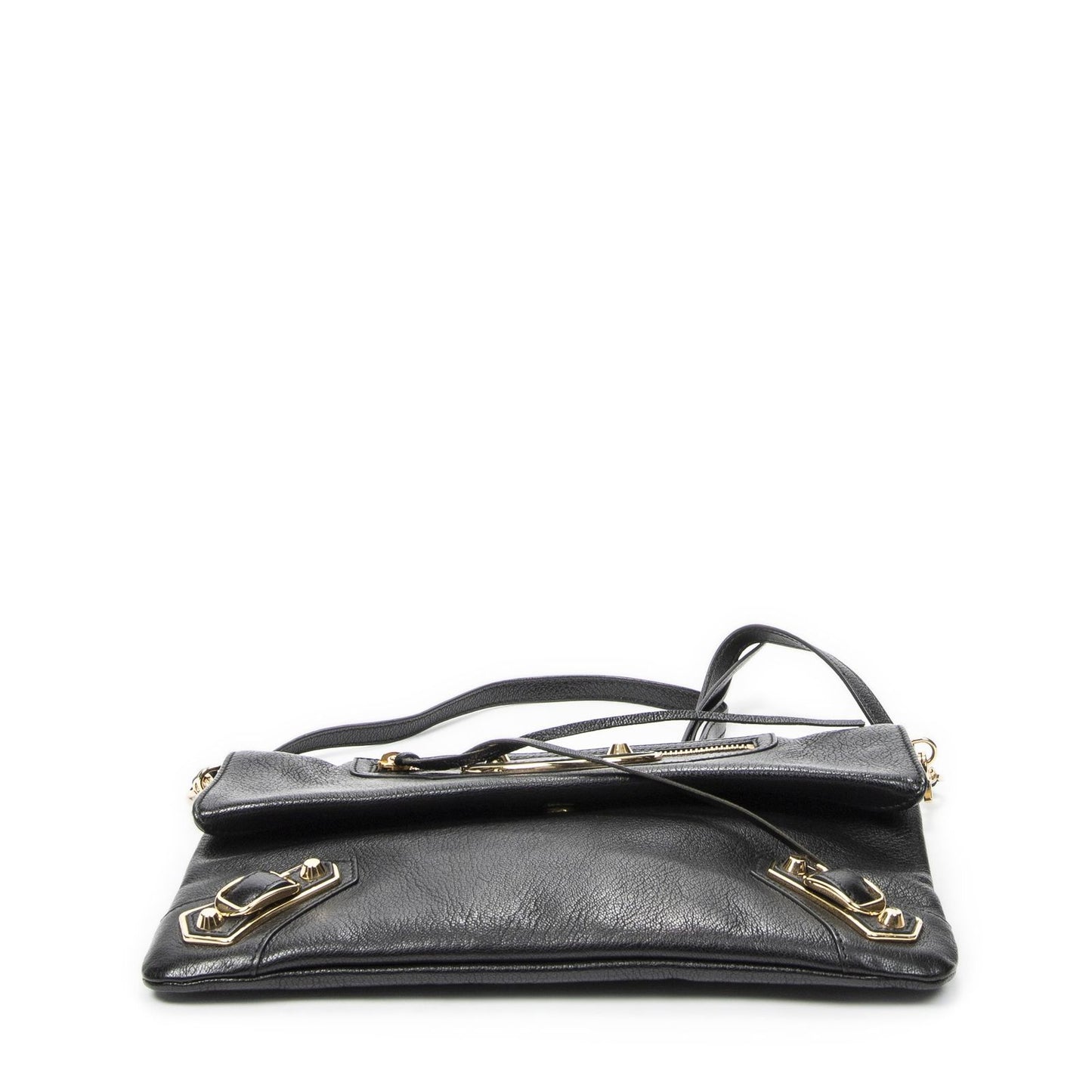 Balenciaga Metallic Edge Envelope Clutch Crossbody Black Grain Calfskin Leather — view 6