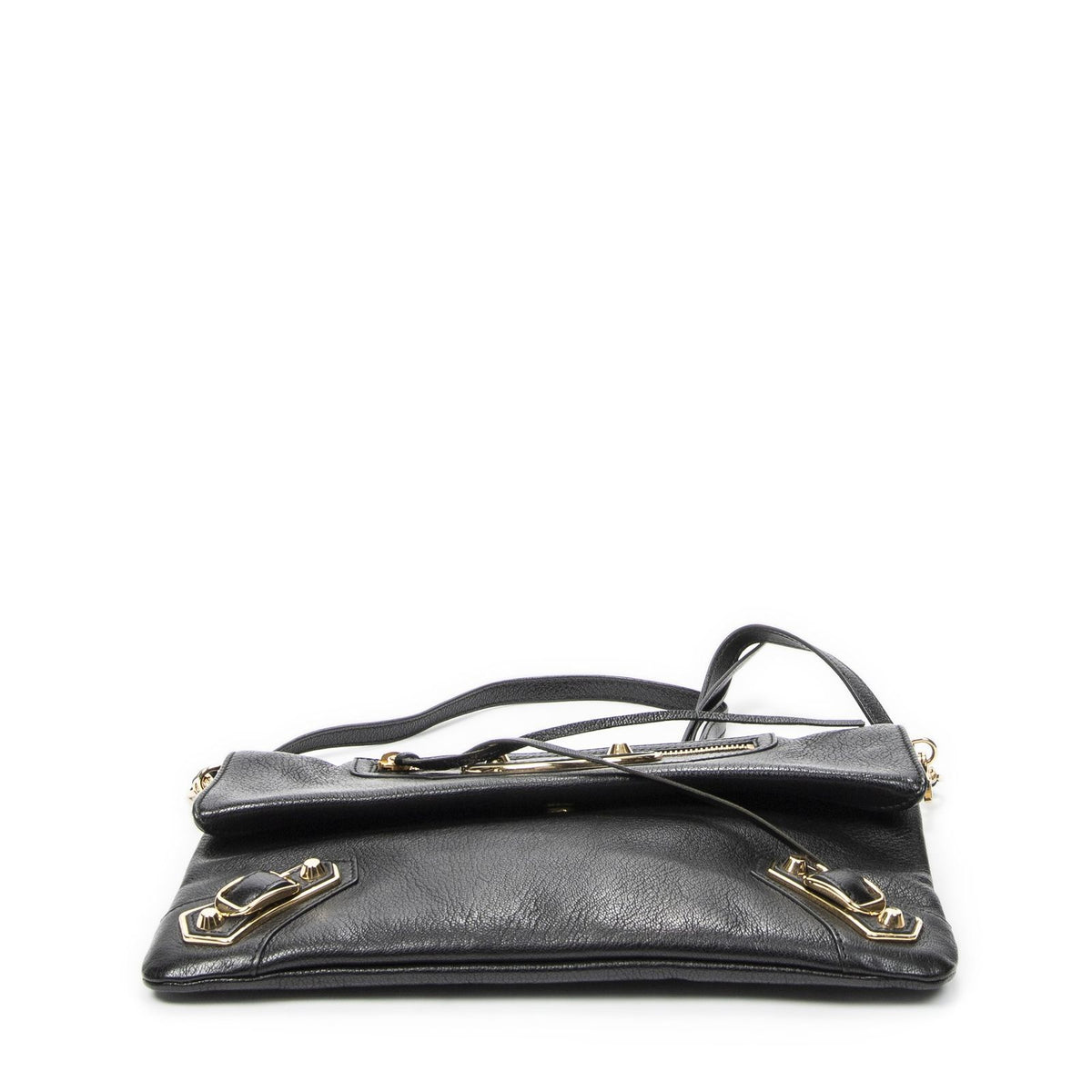 Balenciaga Metallic Edge Envelope Clutch Crossbody Black Grain Calfskin Leather — view 6