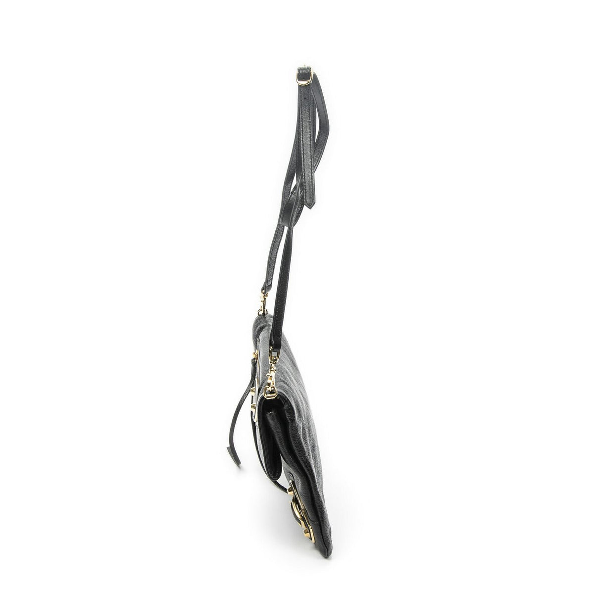 Balenciaga Metallic Edge Envelope Clutch Crossbody Black Grain Calfskin Leather — view 3