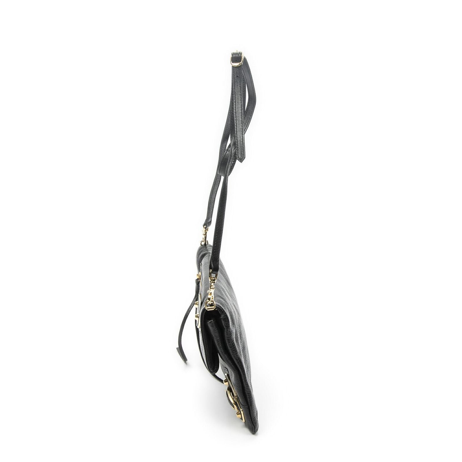 Balenciaga Metallic Edge Envelope Clutch Crossbody Black Grain Calfskin Leather — view 3