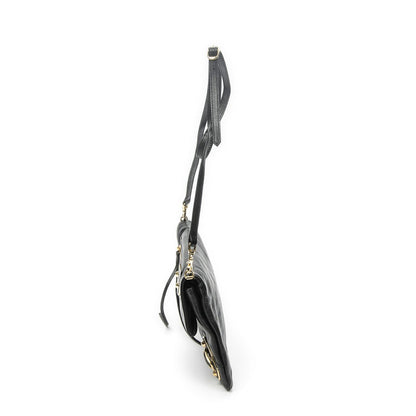 Balenciaga Metallic Edge Envelope Clutch Crossbody Black Grain Calfskin Leather — view 3