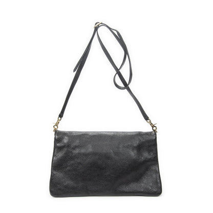 Balenciaga Metallic Edge Envelope Clutch Crossbody Black Grain Calfskin Leather — view 5
