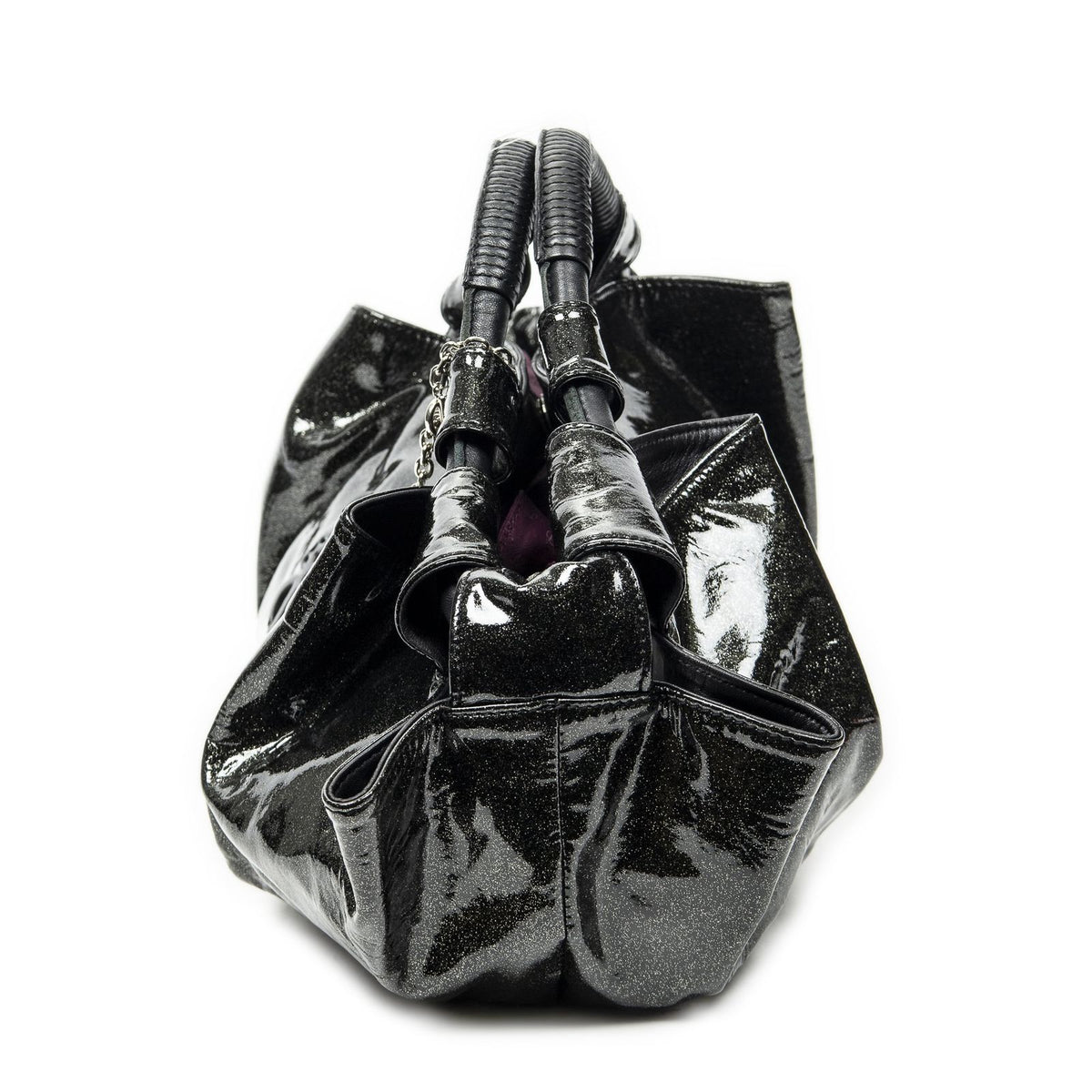 Loewe Large Airbrisa Hobo Metallic Black Patent Leather — view 3