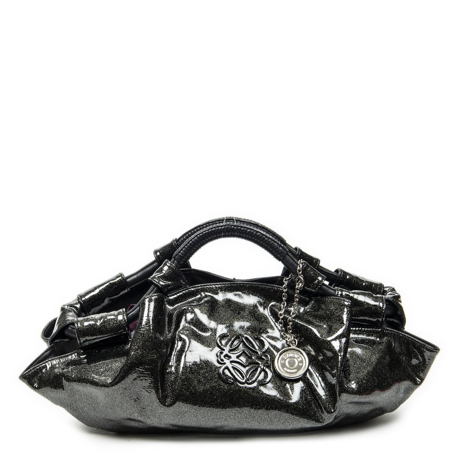 Loewe Large Airbrisa Hobo Metallic Black Patent Leather