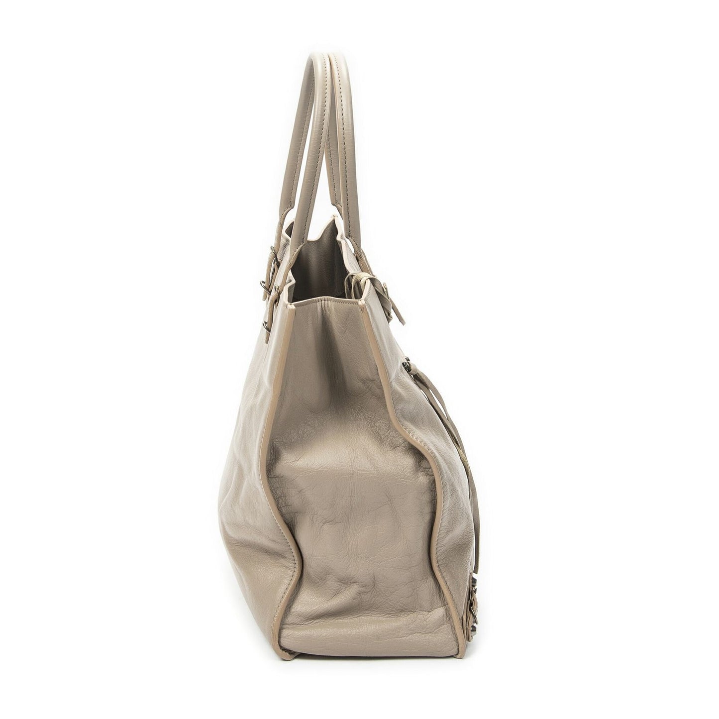 Balenciaga Papier A6 Zip Aroundtote Beige Distressed Calfskin Leather Shoulder — view 4