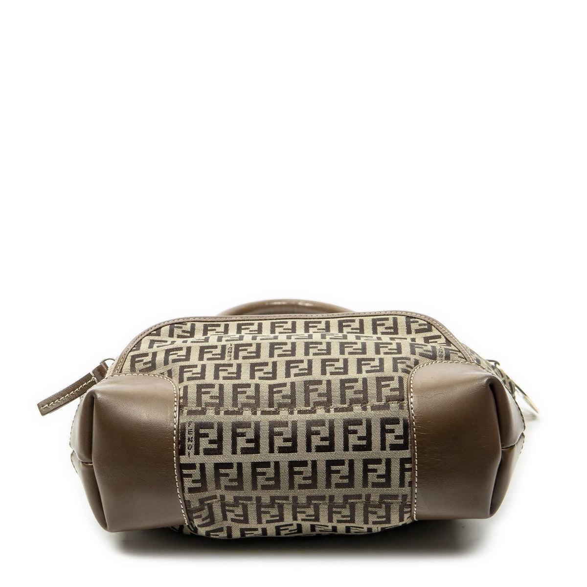 Fendi Front Pocket Bucket Tote Brown Zucchino Canvas — view 6