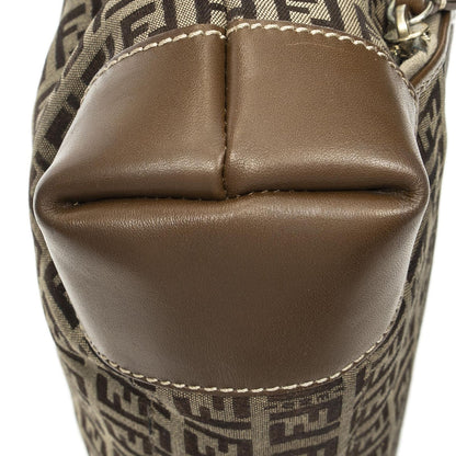 Fendi Front Pocket Bucket Tote Brown Zucchino Canvas — view 7
