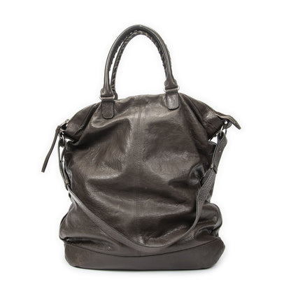Balenciaga Classic Square Brown Distressed Calfskin Leather Shoulder Bag — view 5